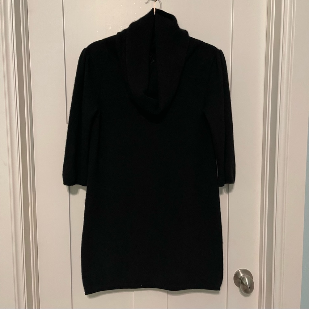 Prive cashmere size small black cowl neck 3/4 sleeve length tunic sweater!